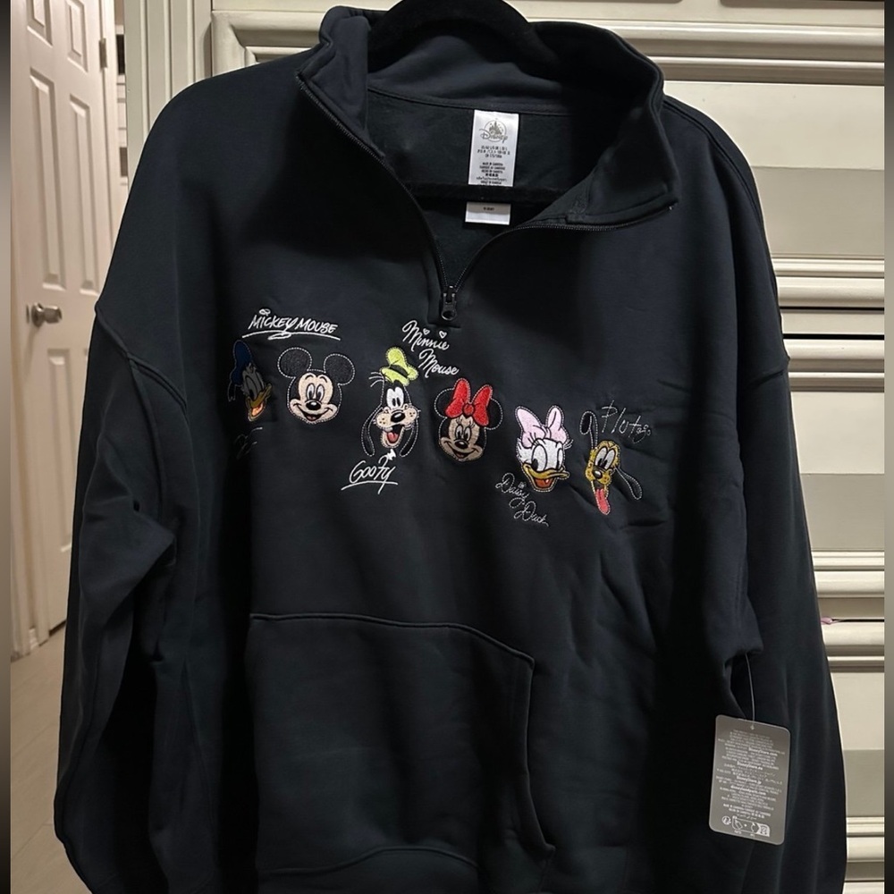 Disney Mickey & Friends 1/4th Zip Fleece Jacket-Size Large